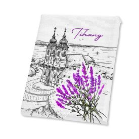 Mini vászonképes hűtőmágnes Tihany fekete