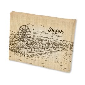   Mini vászonképes hűtőmágnes Siófok óriáskerék szépia