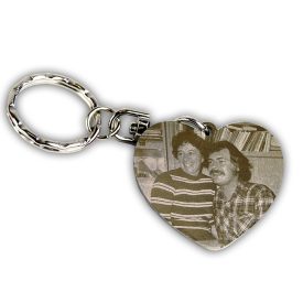   Gravírozott fényképes nemesacél kulcstartó ajándéktasakkal 