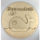 Bálnás fali dísz fából