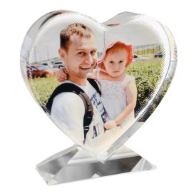 Fényképes szív kristálytömb