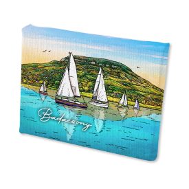 Mini vászonképes hűtőmágnes Badacsony színes