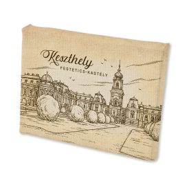   Mini vászonképes hűtőmágnes Keszthely Festetics kastély szépia
