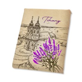 Mini vászonképes hűtőmágnes Tihany szépia