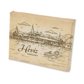 Mini vászonképes hűtőmágnes Hévíz szépia