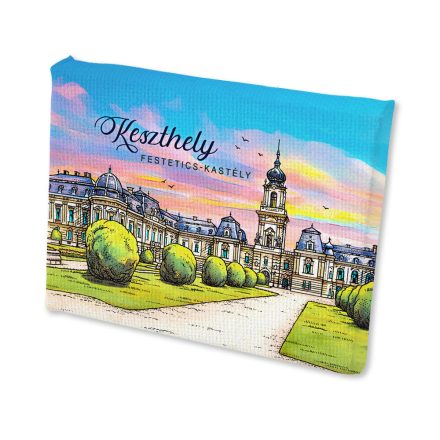 Mini vászonképes hűtőmágnes Keszthely Festetics kastély színes