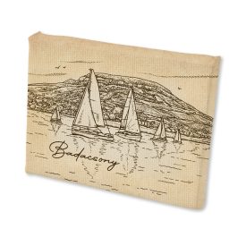 Mini vászonképes hűtőmágnes Badacsony szépia