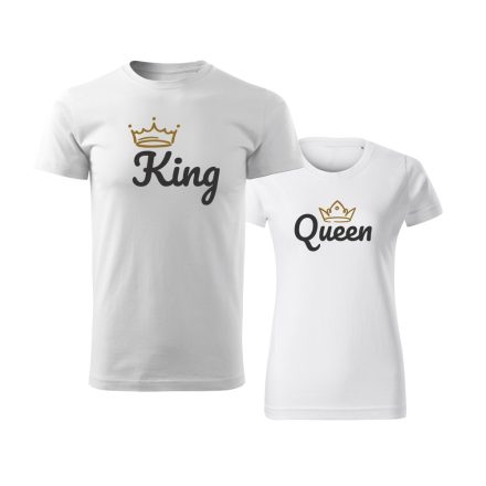 Páros fehér póló - King & Queen I.