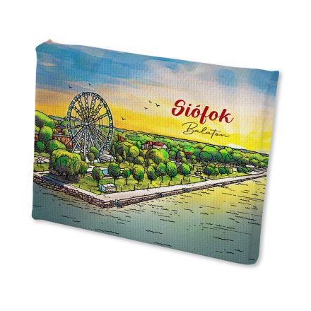 Mini vászonképes hűtőmágnes Siófok óriáskerék színes