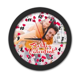 Fényképes fali óra (fekete)