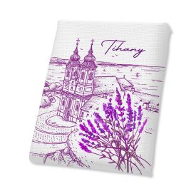 Mini vászonképes hűtőmágnes Tihany lila