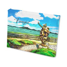   Mini vászonképes hűtőmágnes Fonyód balatoni szél színes