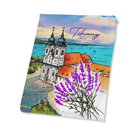 Mini vászonképes hűtőmágnes Tihany színes