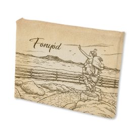   Mini vászonképes hűtőmágnes Fonyód balatoni szél szépia