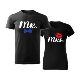 Páros fekete póló - Mr & Mrs